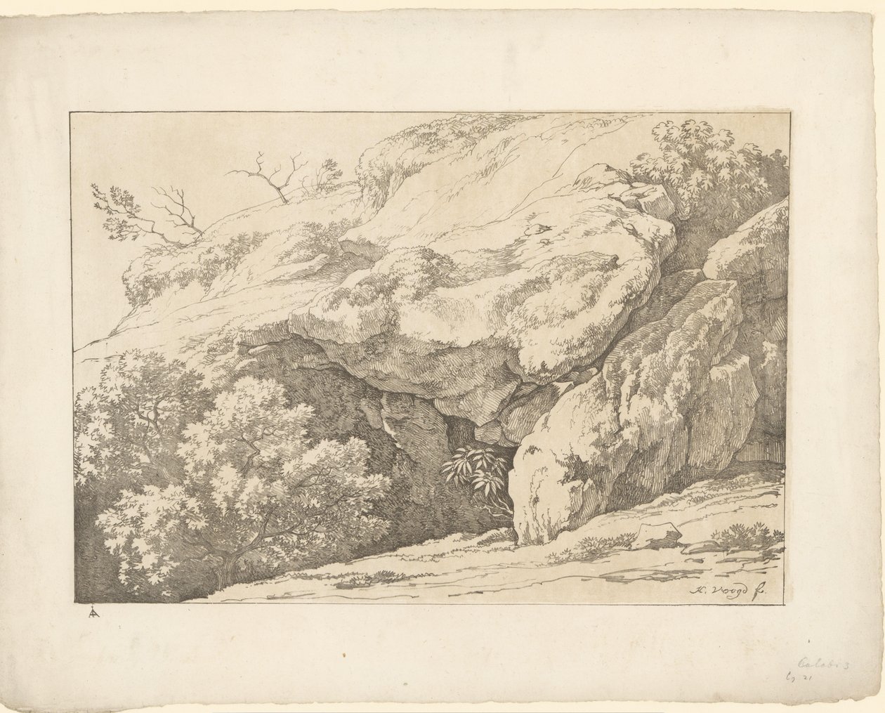 Çalılı kayalar Tentamina Lithographica (dizi başlığı) İtalyan manzaraları (dizi başlığı) by Hendrik Voogd