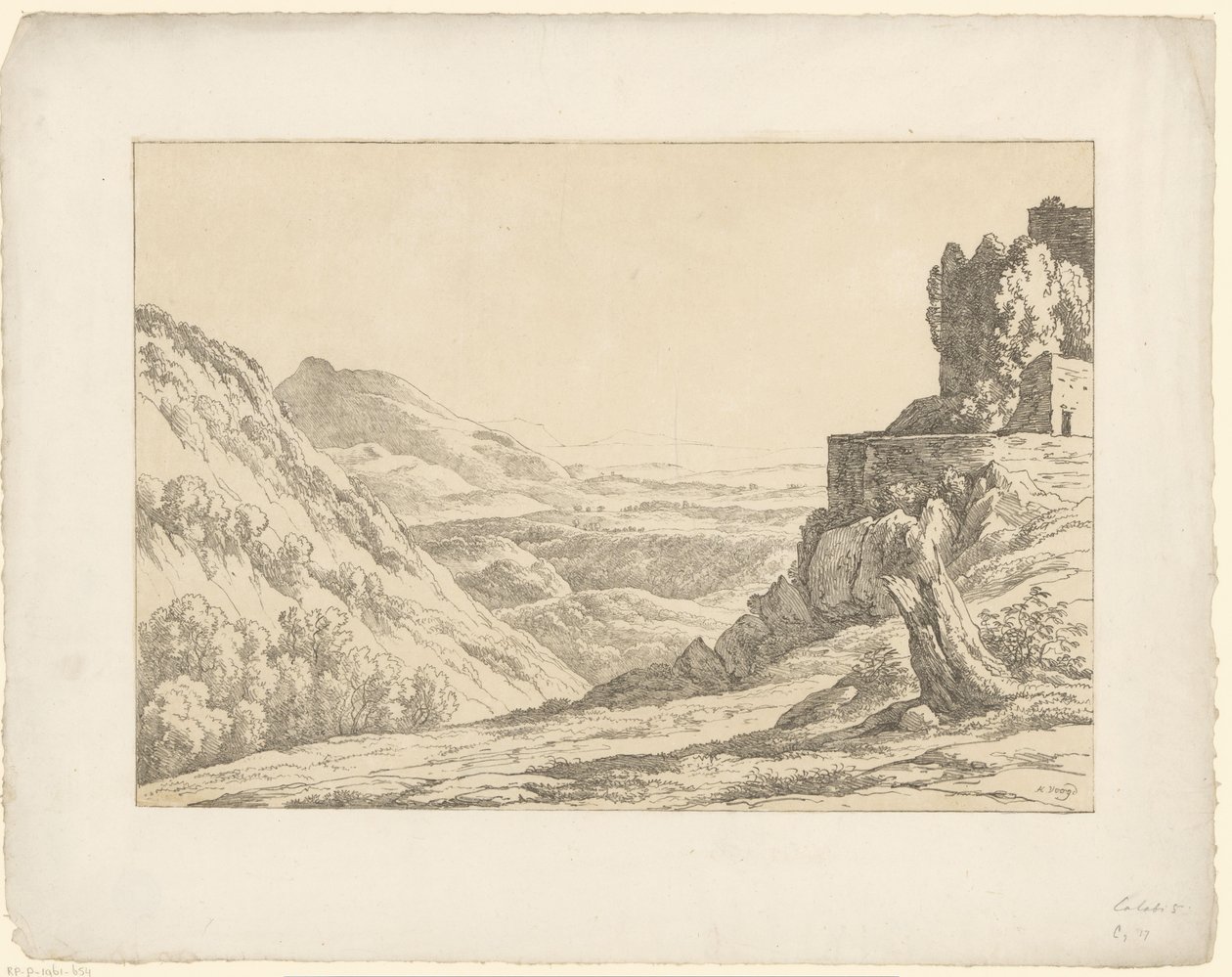 Manzaralı harabe Tentamina Lithographica (dizi adı) İtalyan manzaraları (dizi başlığı) by Hendrik Voogd