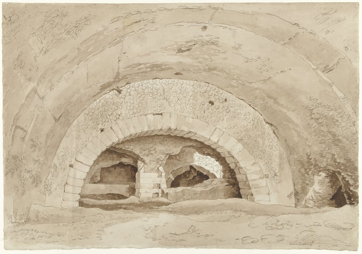 Bir Roma Harabesinin Tivoli Mahzenlerinde Maecenas'ın Sözde Ahırları by Hendrik Voogd