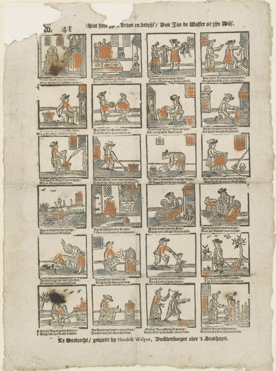Burada hayatınız ve işiniz var / Van Jan de Wasser ve karısı (nesnedeki başlık) by Hendrik Walpot