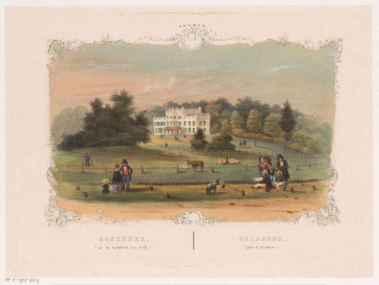 Sonsbeek ülke arazisinin görünümü Sonsbeek (Velp yakınında) (nesne üzerindeki başlık) Arnhem (nesne üzerindeki seri başlığı) by Hendrik Wilhelmus Last (attributed to)