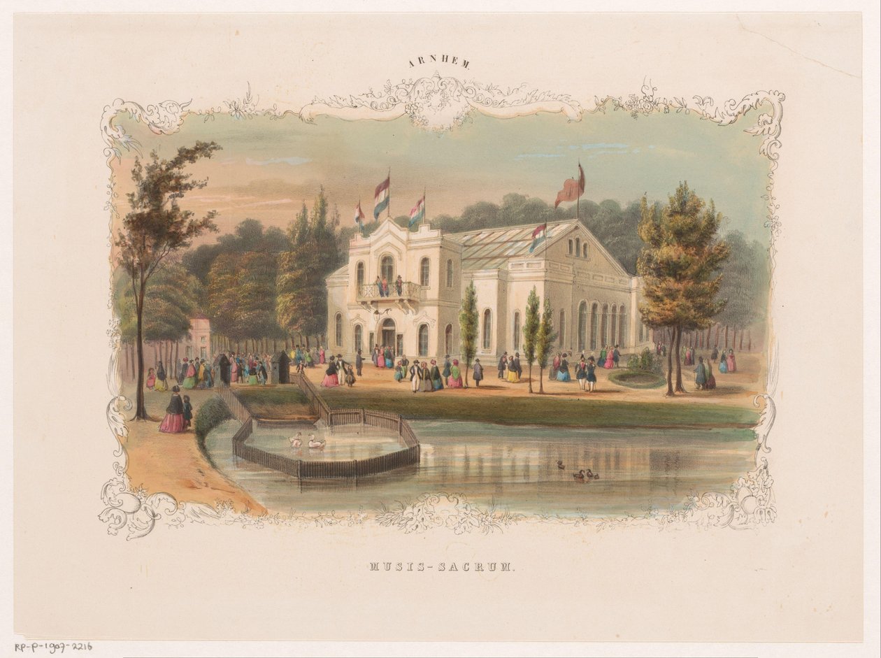 Arnhem'in konser salonunun görünümü Musis- sacrum (nesne üzerindeki başlık) Arnhem (nesne üzerindeki seri başlığı) by Hendrik Wilhelmus Last (attributed to)