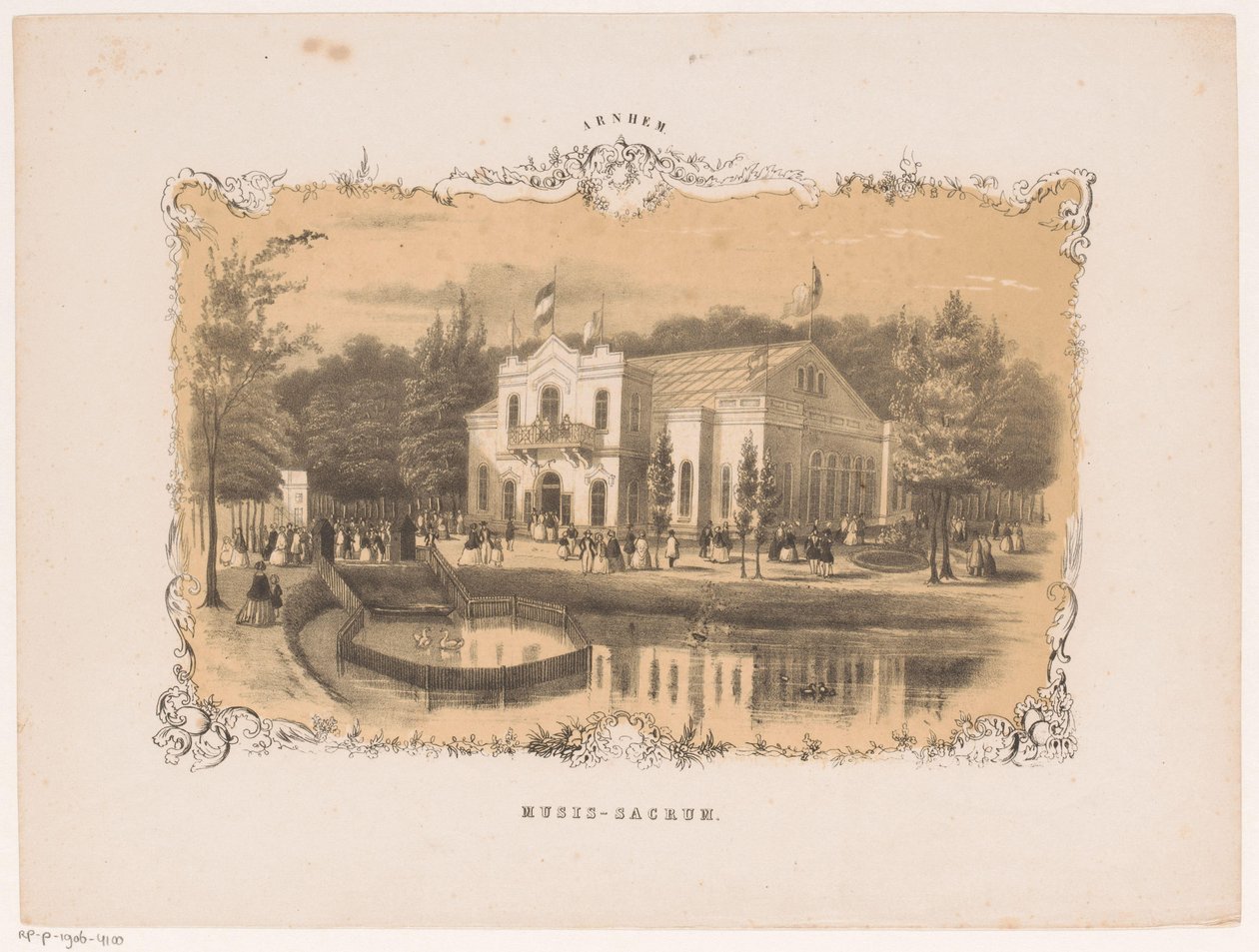 Arnhem'in konser salonunun görünümü Musis- sacrum (nesne üzerindeki başlık) Arnhem (nesne üzerindeki seri başlığı) by Hendrik Wilhelmus Last (attributed to)