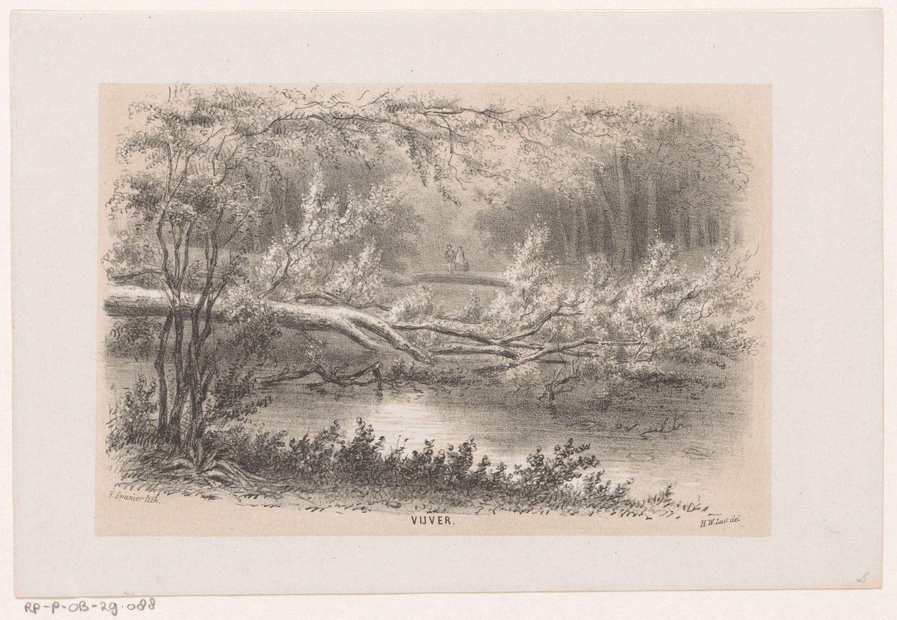 28 Mayıs 1860 fırtınasından sonra ağaç havaya uçtu Gölet (nesne üzerindeki başlık) Tooneelen of the Destruction, Gravenhaagsche Bosch