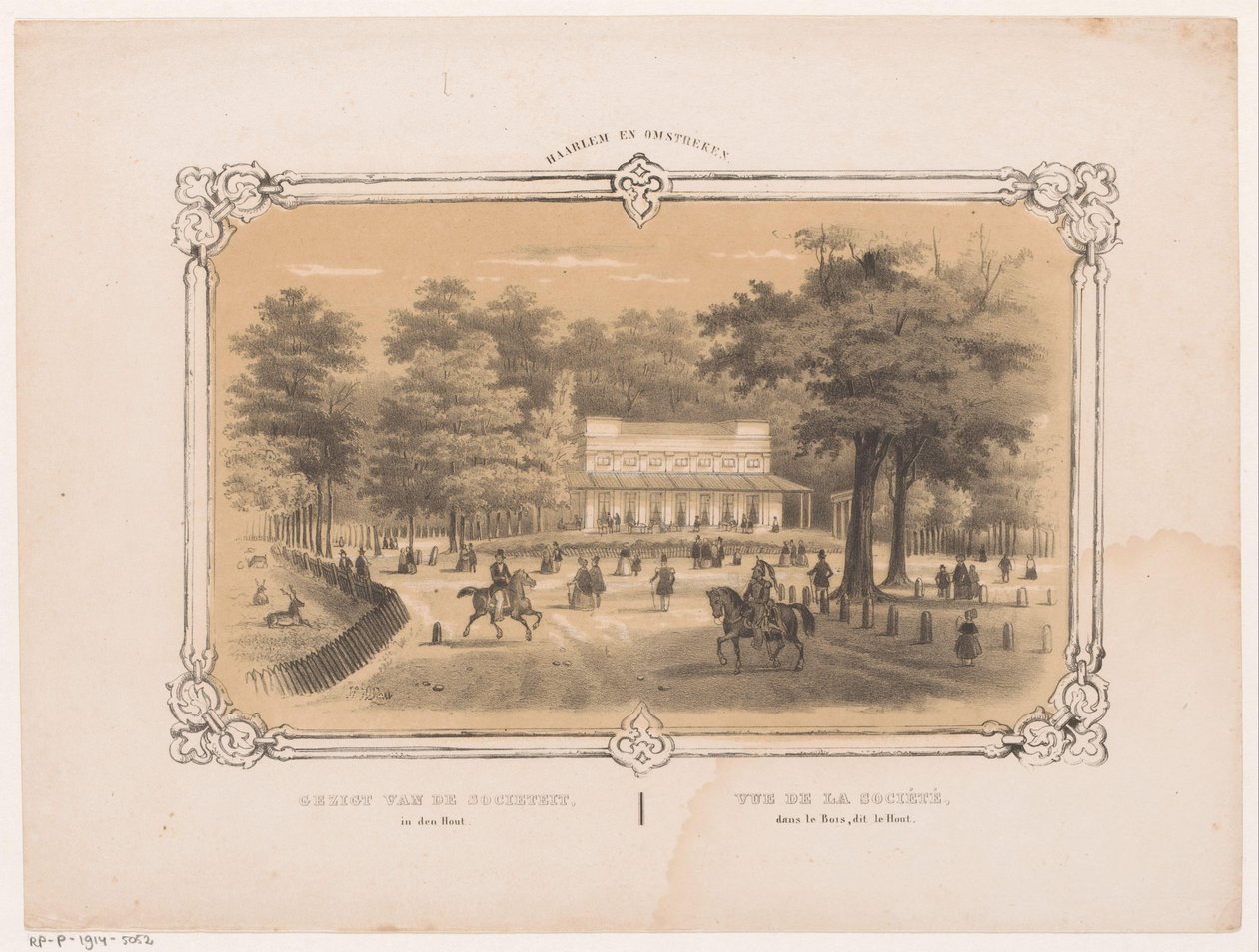 Haarlem'deki Haarlemmerhout'taki toplum Den Hout'taki toplumun görünümü (nesne üzerine başlık) Haarlem ve çevresi (nesne üzerine seri başlığı) by Hendrik Wilhelmus Last