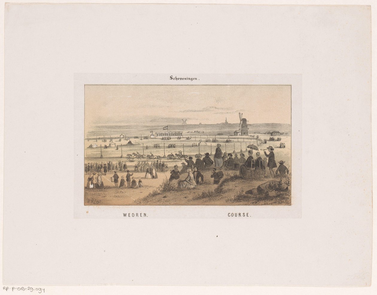 Wedren, 3 Ağustos 1846'da Scheveningen'de. Wedren, Kurs (nesne üzerine başlık) Scheveningen Hafızası (dizi başlığı) by Hendrik Wilhelmus Last