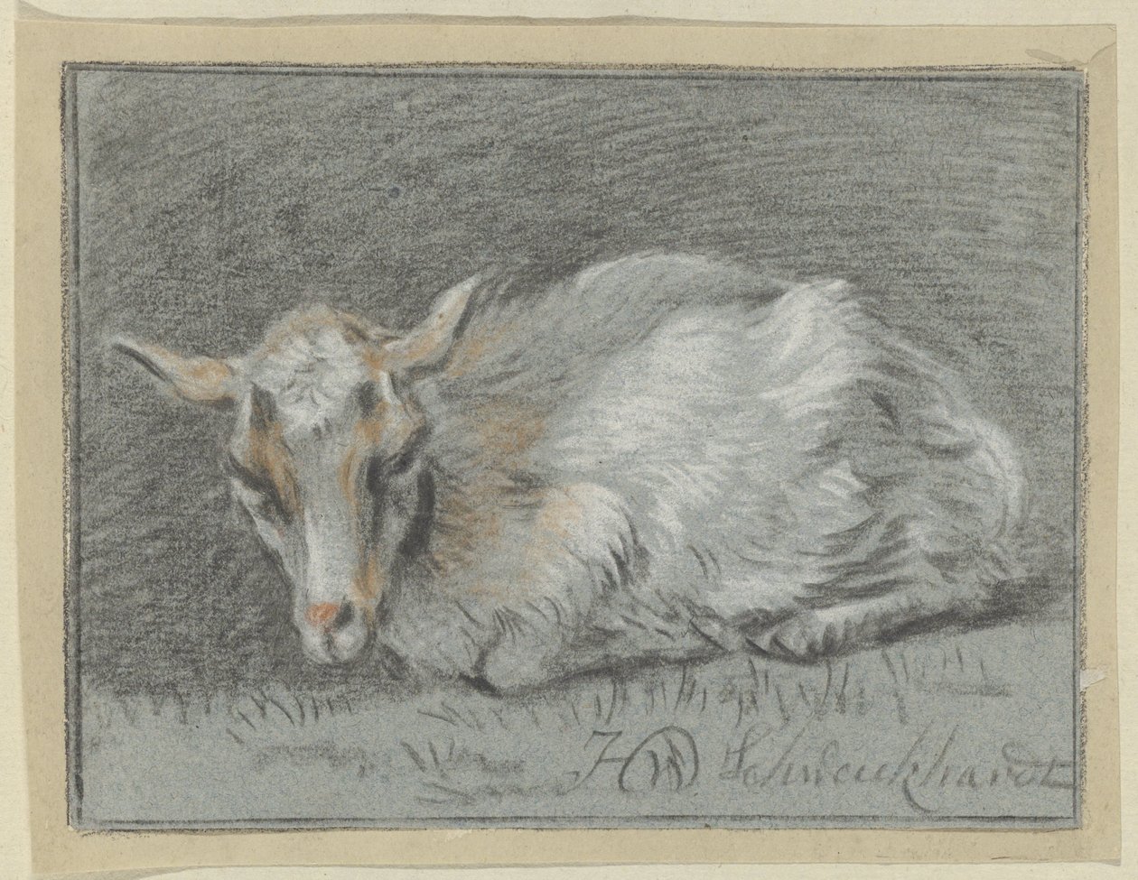 yalancı keçi by Hendrik Willem Schweickhardt (signed by artist)