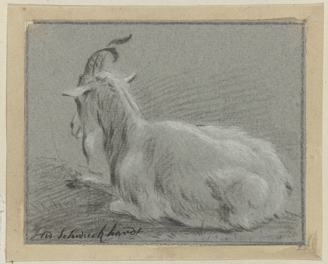 yalancı keçi by Hendrik Willem Schweickhardt (signed by artist)