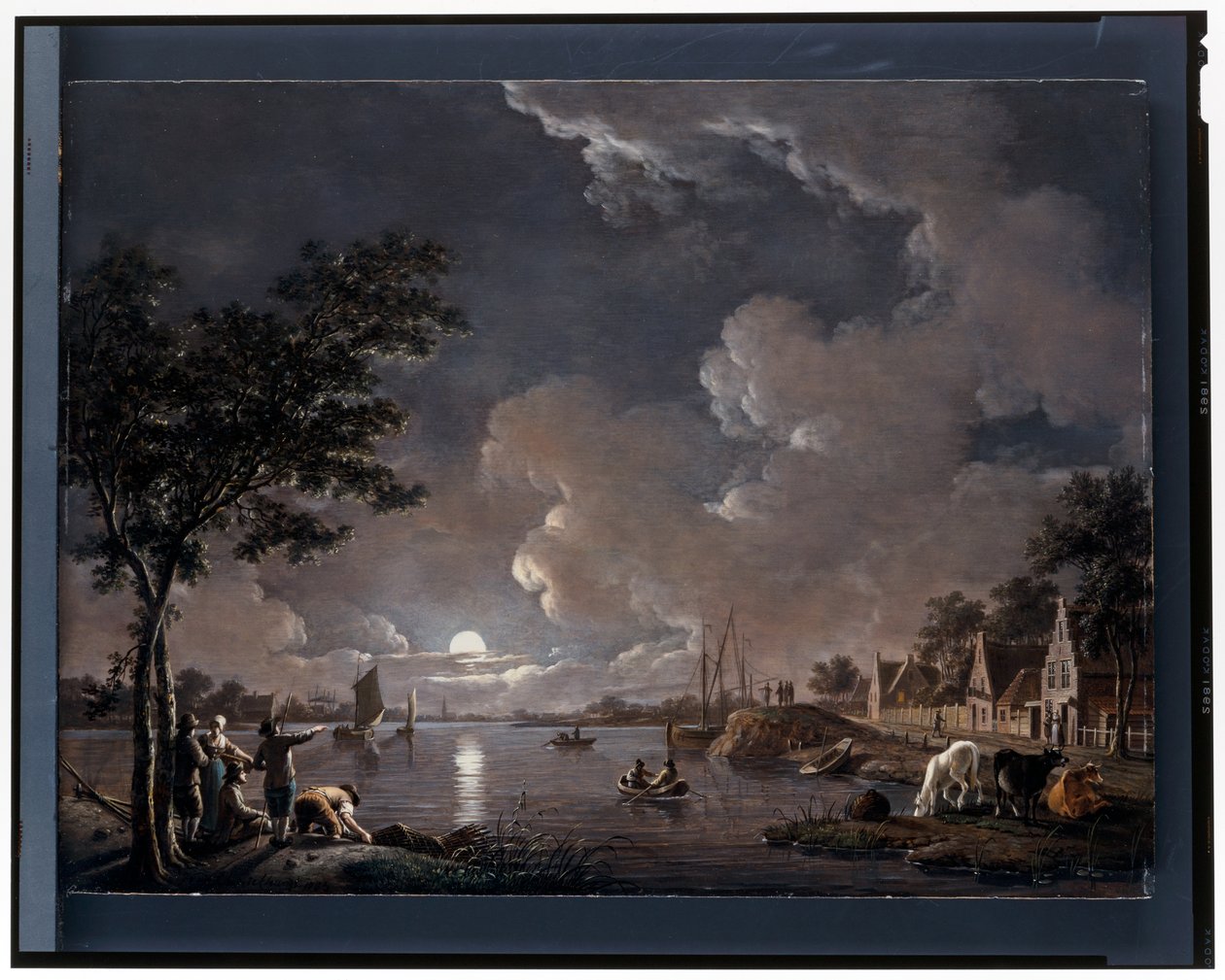 Ay Işığında Bir Nehir Manzarası by Hendrik Willem Schweickhardt