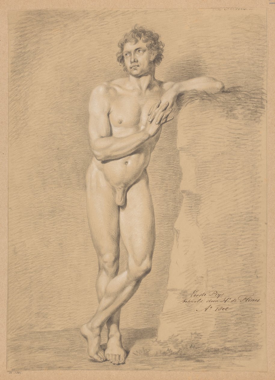 Önden bakıldığında çıplak erkek ayakta (1. ödül 1808) by Hendrik de Flines