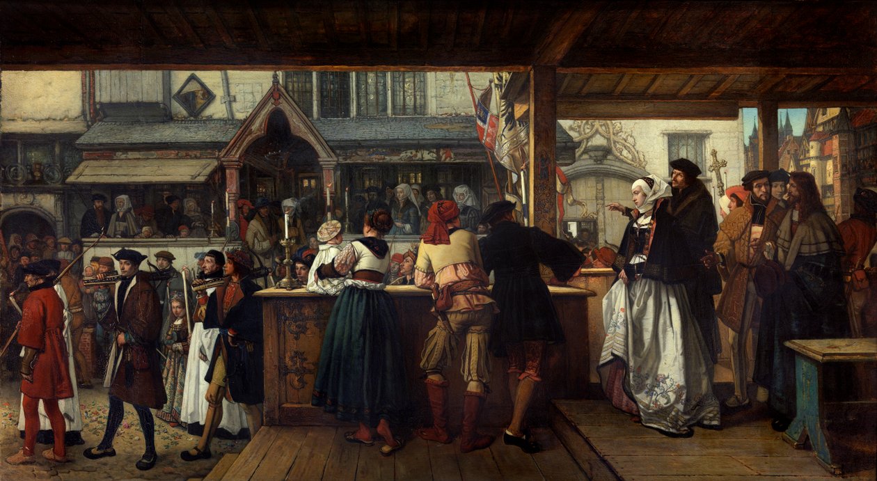 Albrecht Dürer 1520'de Antwerp'i ziyaret ediyor by Hendrik or Henri Leys