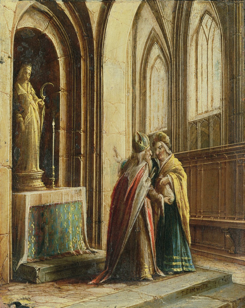 Bir Kilisede İki Figür by Hendrik the Younger Steenwyck