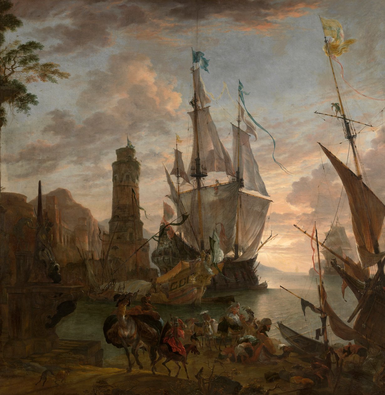 Doğu Limanı (tuval üzerine yağlı boya) by Hendrik van Minderhout
