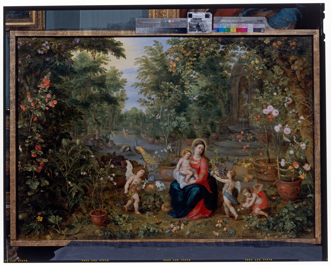 Putti, Kuşlar ve Hayvanlarla Bahçede Oturan Bakire Ve Çocuk by Hendrik van the Elder Balen