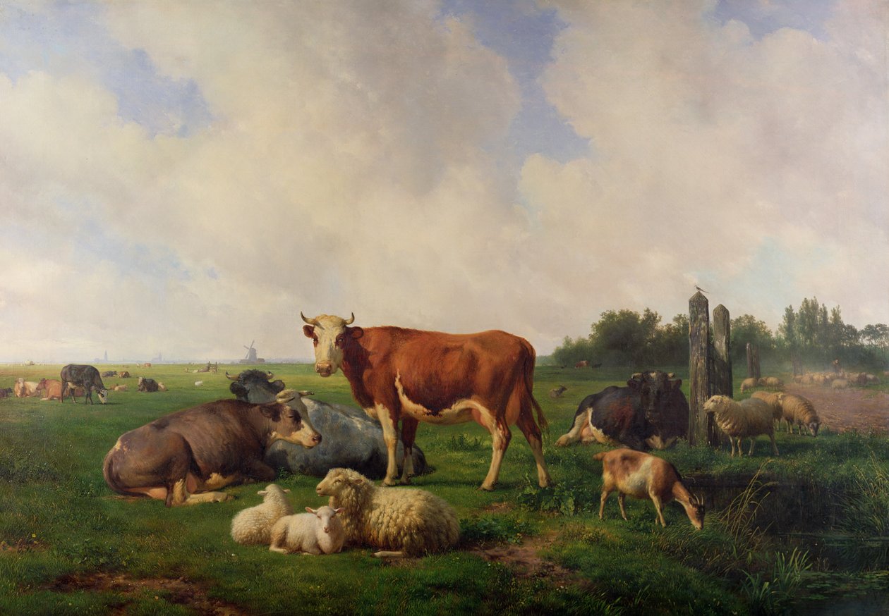 Çayırda Otlayan Hayvanlar by Hendrikus van de Sende Baachyssun