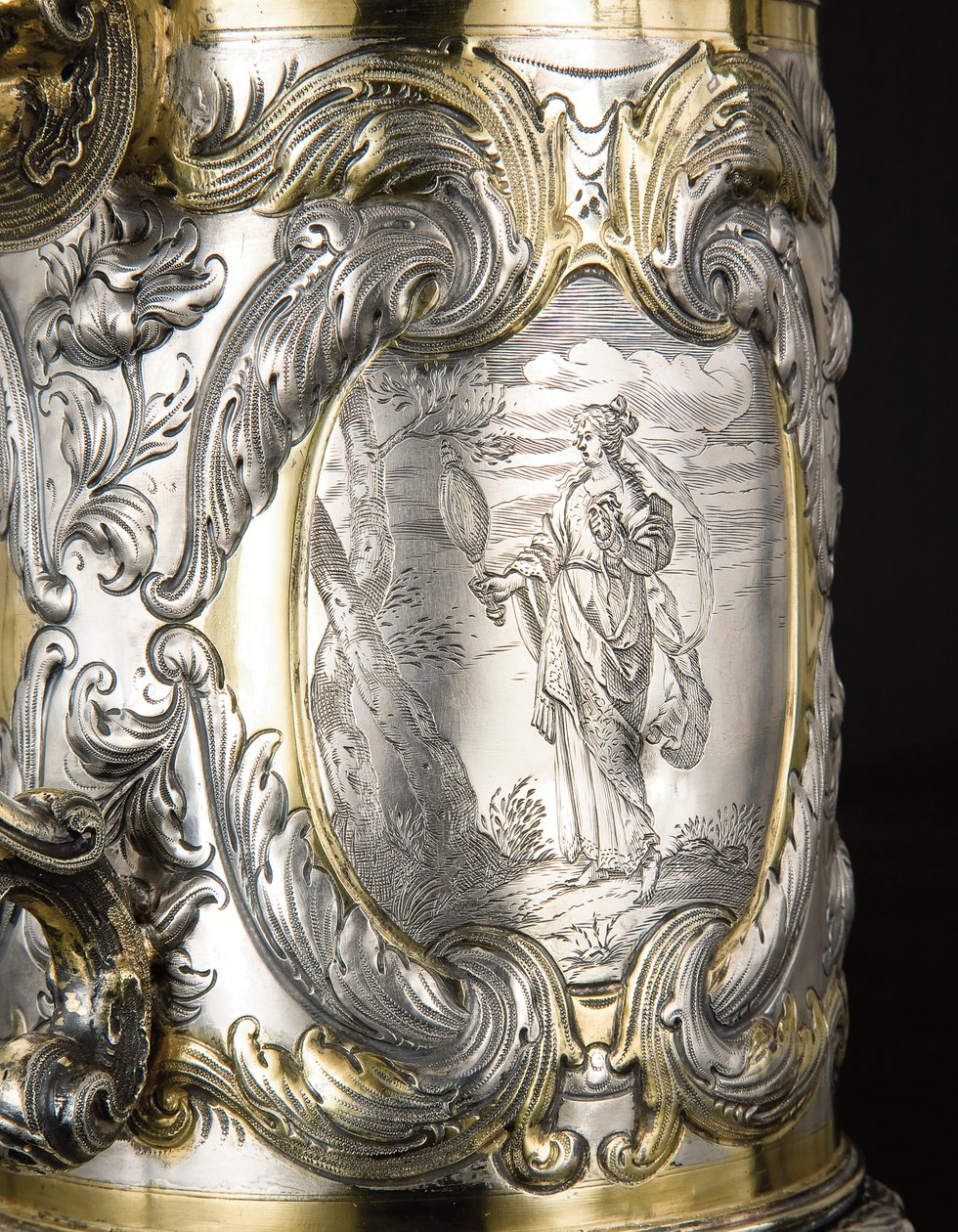 Tankard detayı, Danzig, c.1670 (gümüş yaldızlı koli) (ayrıca bkz. 469708 ve 469710) by Hennick (attr. to) Probst