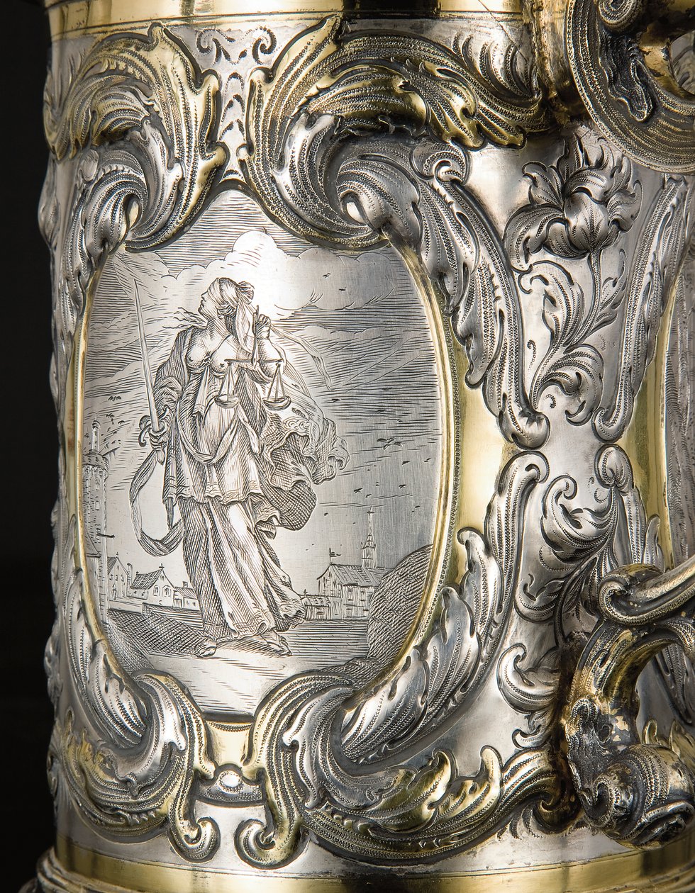Tankard detayı, Danzig, c.1670 (gümüş yaldızlı koli) (ayrıca bkz. 469708 ve 469710) by Hennick (attr. to) Probst
