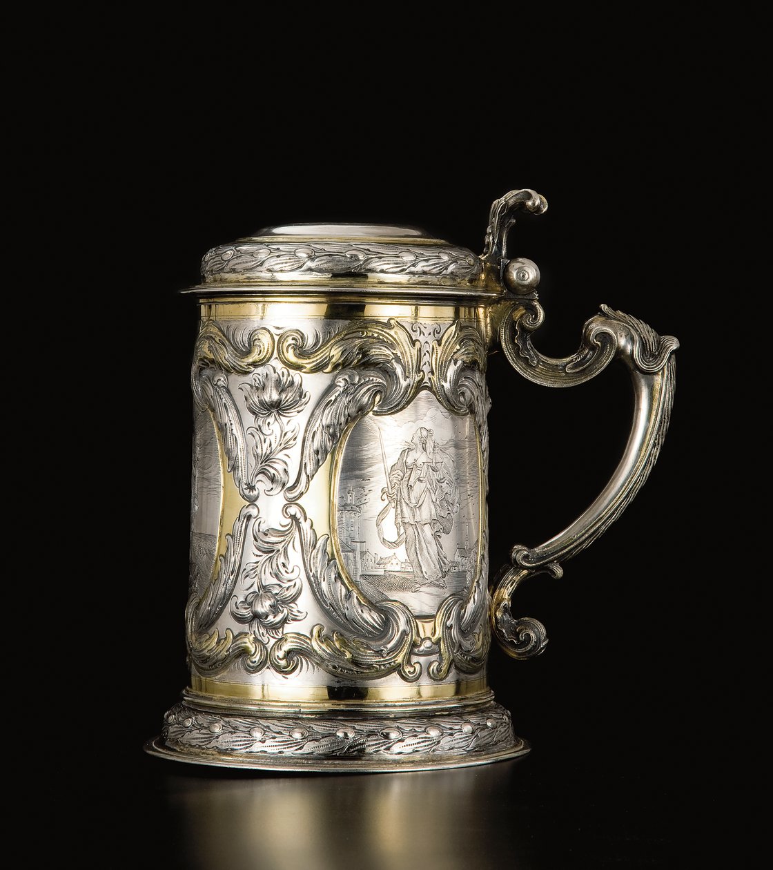 Tankard, Danzig, c.1670 (gümüş yaldızlı koli) (ayrıca bkz. 469709 ve 469710) by Hennick (attr. to) Probst