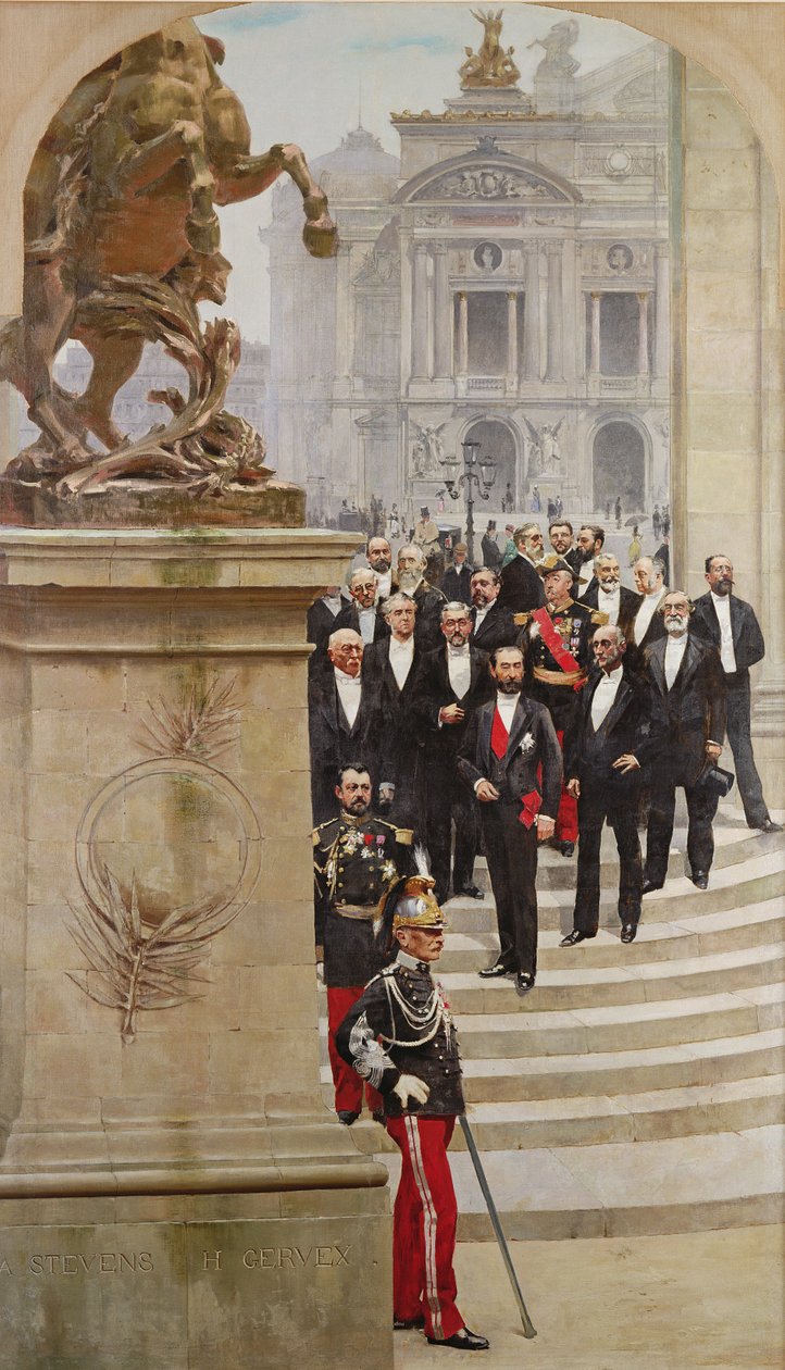 Başkan Sadi Carnot (1837-94) ve Hükümeti, Opera de Paris Önünde, 