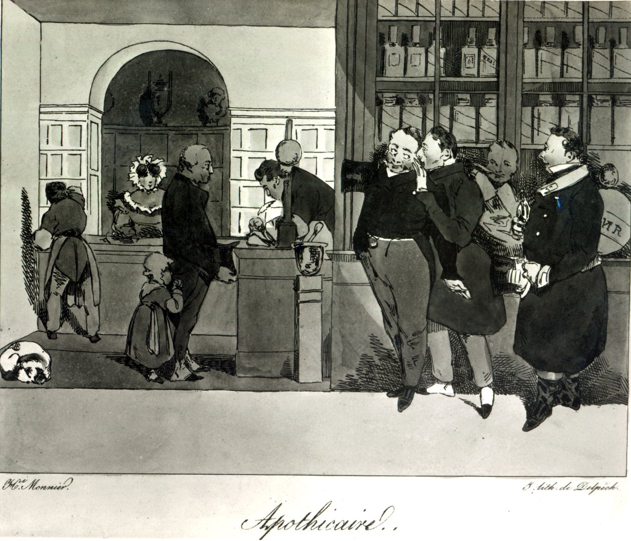 Delpech tarafından kazınmış eczacı by Henri Bonaventure Monnier