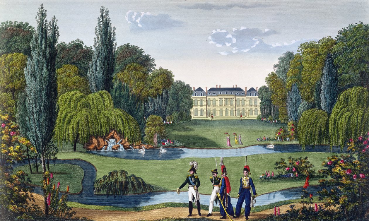 Elysee Bourbon, c.1815-20 (renkli gravür) by Henri Courvoisier Voisin