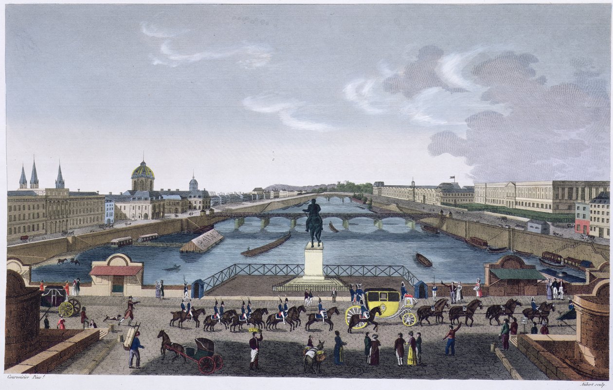 ಪಾಂಟ್ ನ್ಯೂಫ್. c.1815-20 (ಬಣ್ಣದ ಕೆತ್ತನೆ)ಟರ್ಕ್ by Henri Courvoisier Voisin