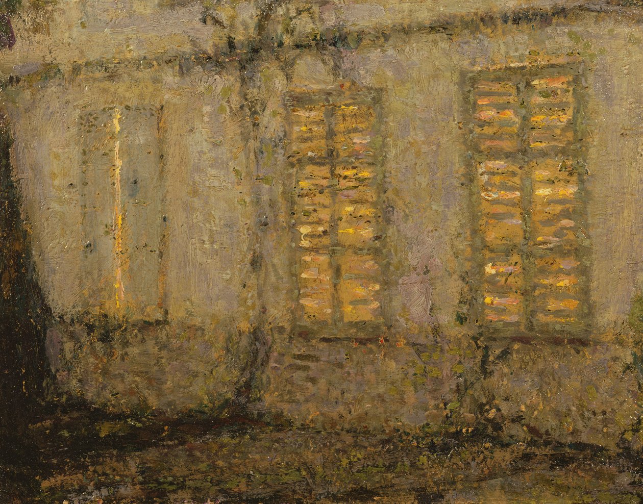 Kapalı panjurlar, ay ışığı, Gerberoy, c.1932 by Henri Eugene Augustin Le Sidaner
