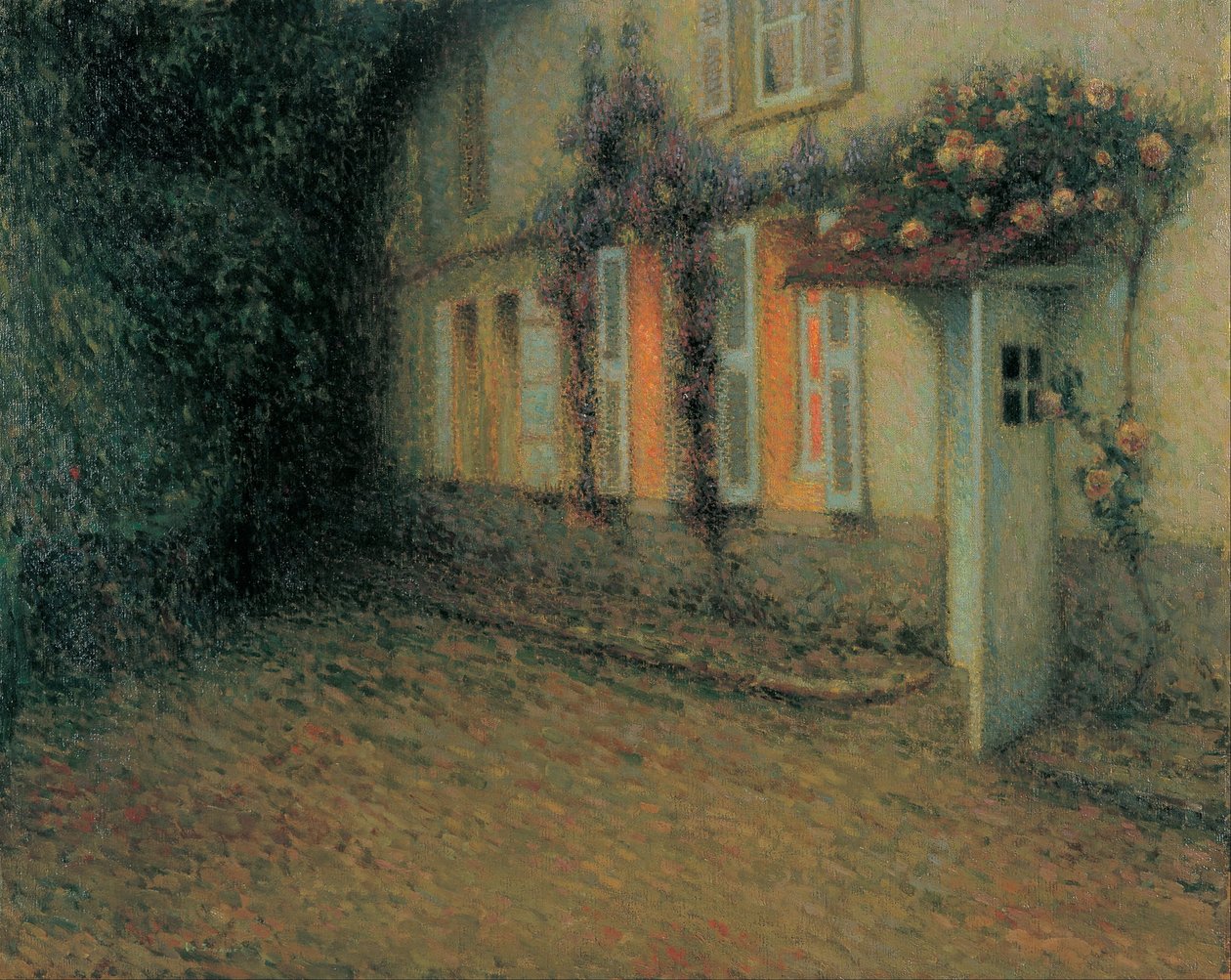 Evdeki Güller ve Wisterias by Henri Eugene Augustin Le Sidaner