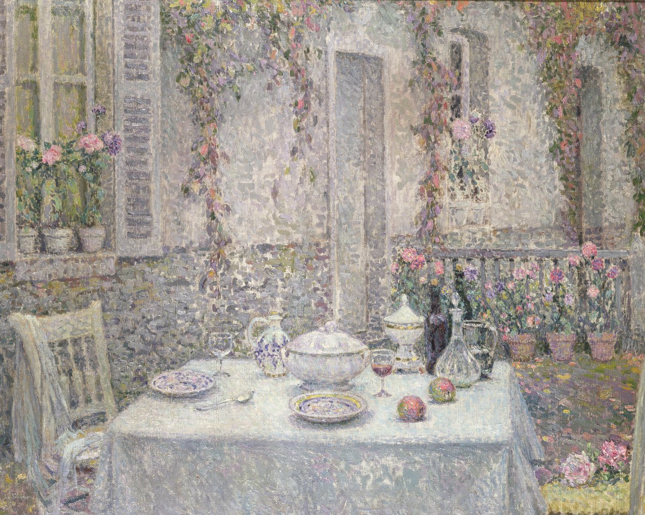Beyaz Masa Örtüsü by Henri Eugene Augustin Le Sidaner