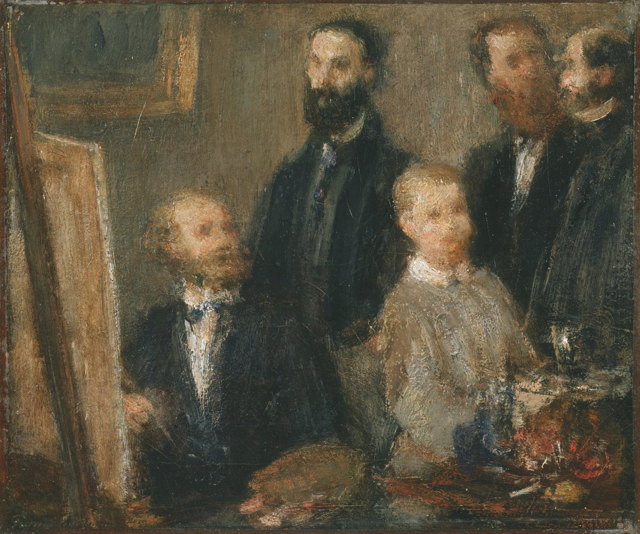 Manet Stüdyosunda by Ignace Henri Jean Fantin Latour