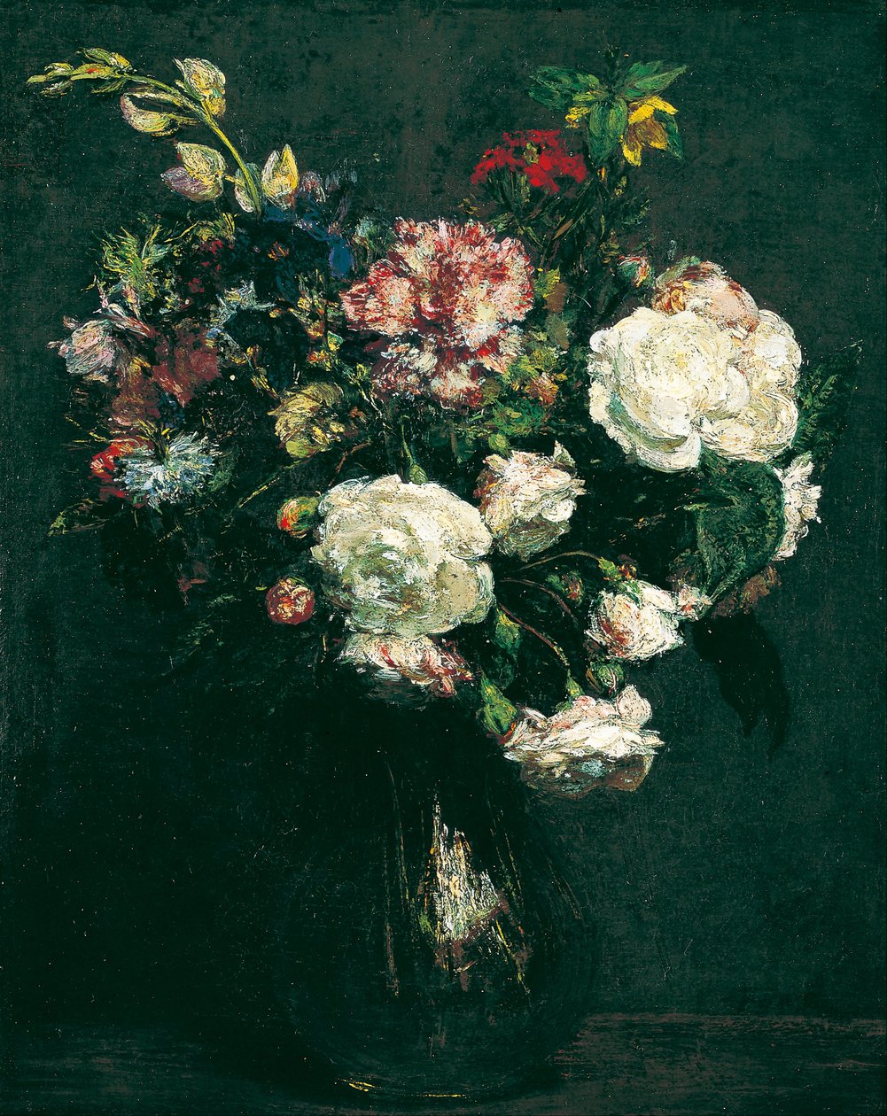 Çiçek vazosu by Ignace Henri Jean Fantin Latour