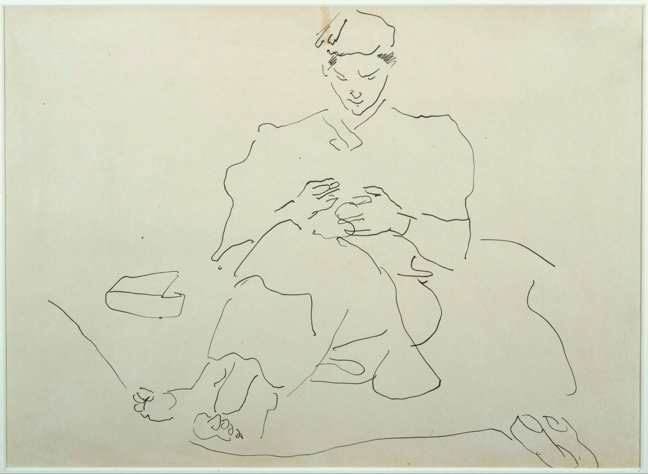 Oturan Figür Dikişi by Henri Gaudier Brzeska