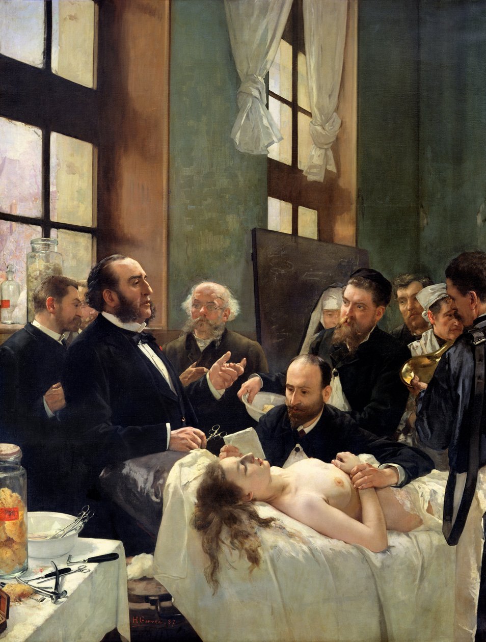 Ameliyattan Önce veya Doktor Pean Saint-Louis hastanesinde öğretmenlik yapıyor, 1887 by Henri Gervex