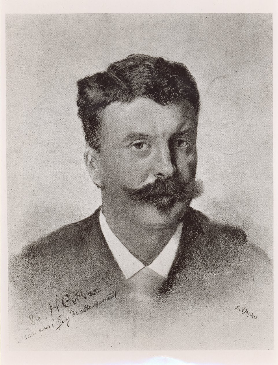 Guy de Maupassant (1850-93), Victor Augustin Michel (1828-91) tarafından oyulmuş by Henri Gervex