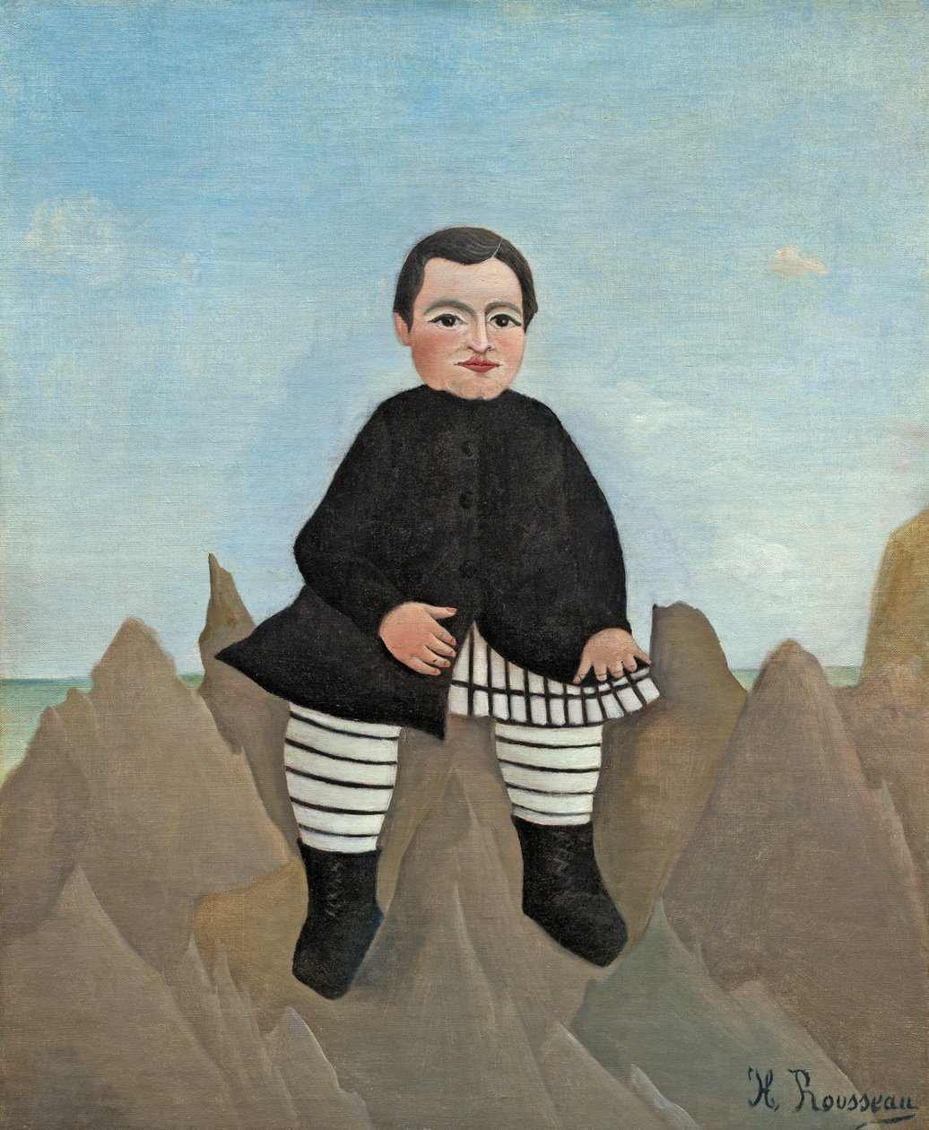 Boy on the Rocks, 1895-97 (keten üzerine yağlı boya) by Henri Rousseau