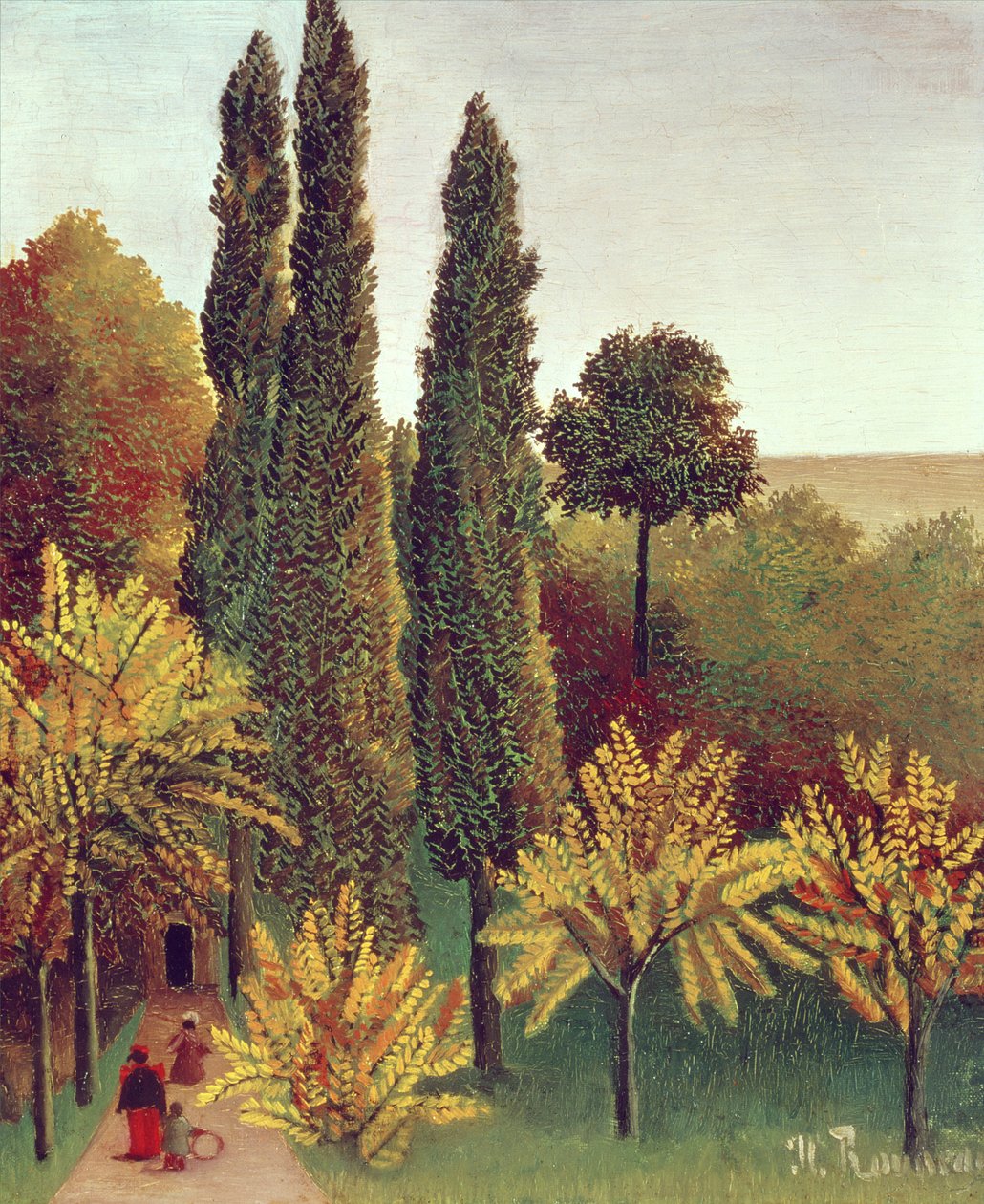 Path in the Buttes Chaumont Park, Paris, 1908  by Henri Rousseau