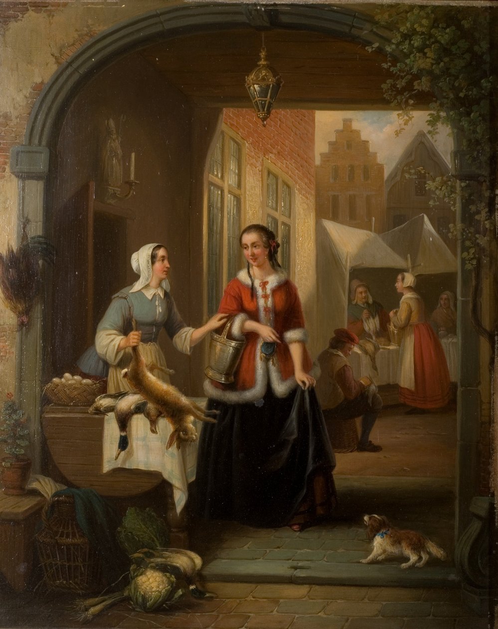 Hollanda Pazar Sahnesi by Henri Joseph Gommarus Carpentero