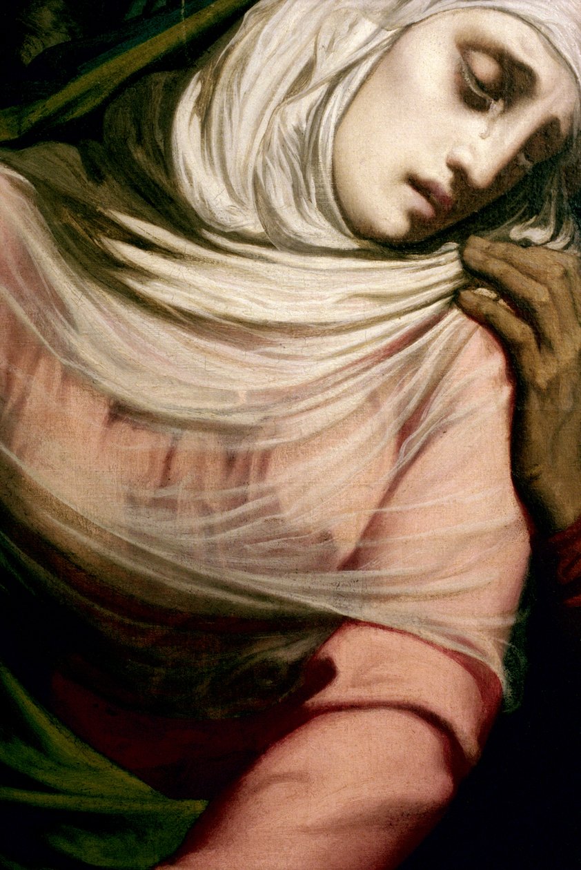 Bakire Meryem, Haçın Eteğinde, 1847 (detay) (ayrıca bkz. 252682 ve 252683) by Henri Lehmann