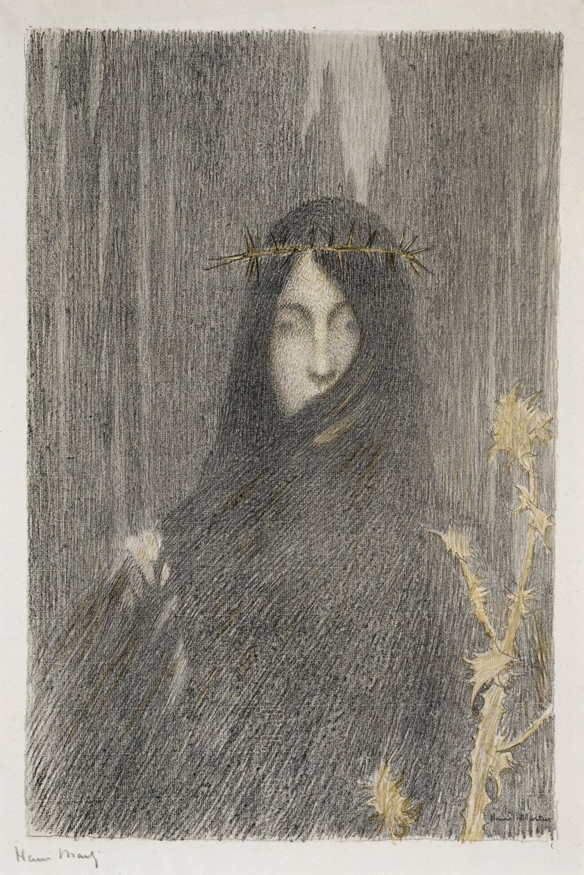 Tete de femme (Bir Kadının Başı), 1897 (renkli litografi) by Henri Martin