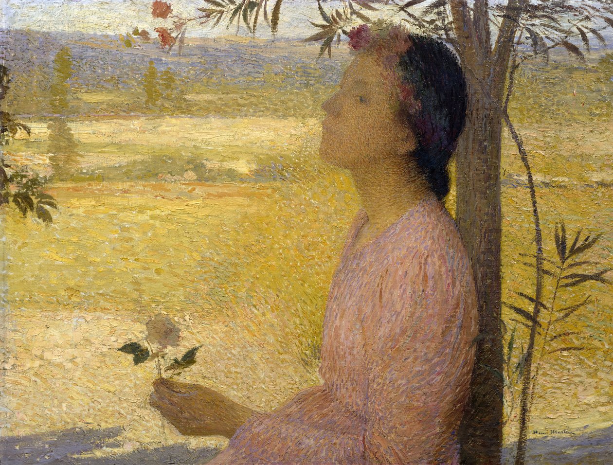 Güllü genç kadın by Henri Martin