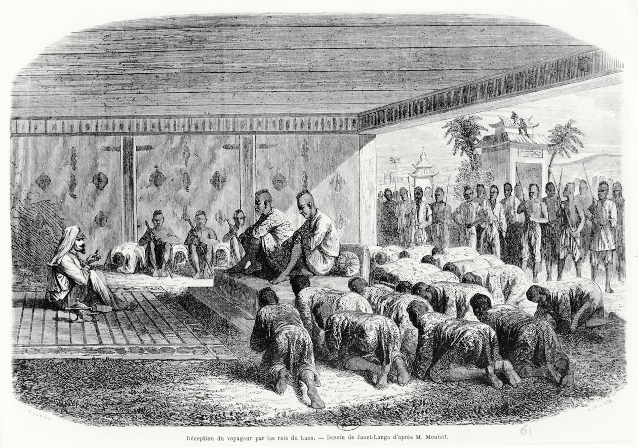 1861 Laos Kralı tarafından bir yolcunun kabulü by Henri Mouhot