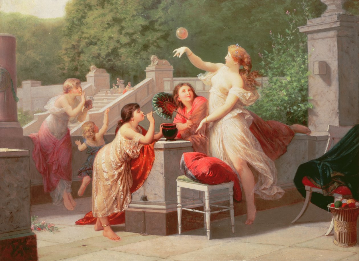 ಬ್ಲೋಯಿಂಗ್ ಬಬಲ್ಸ್, 1883ಟರ್ಕ್ by Henri Pierre Picou