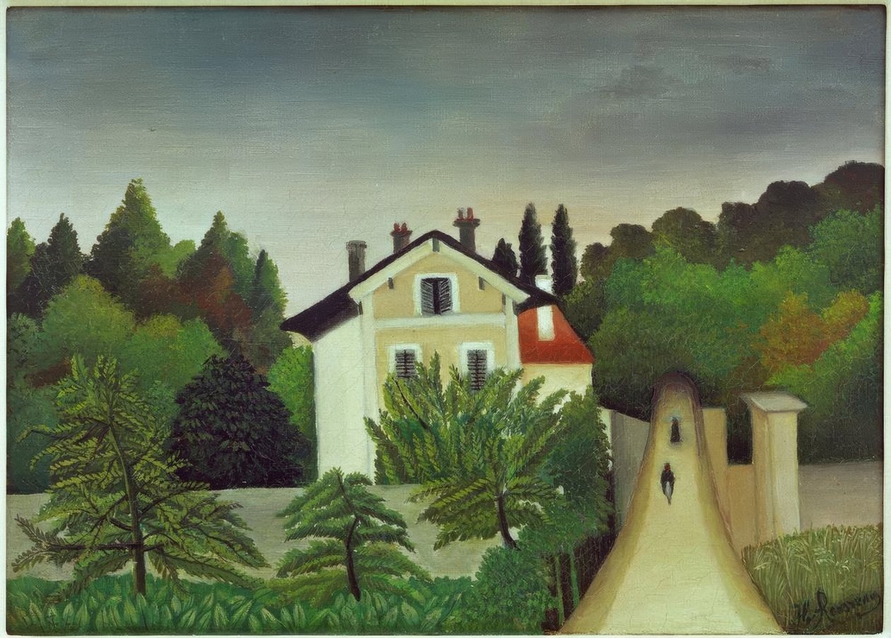 Oise kıyılarında çekilen manzara, Chaponv bölgesi by Henri Rousseau