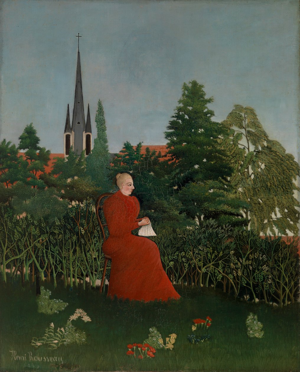 Manzaradaki Bir Kadının Portresi by Henri Rousseau