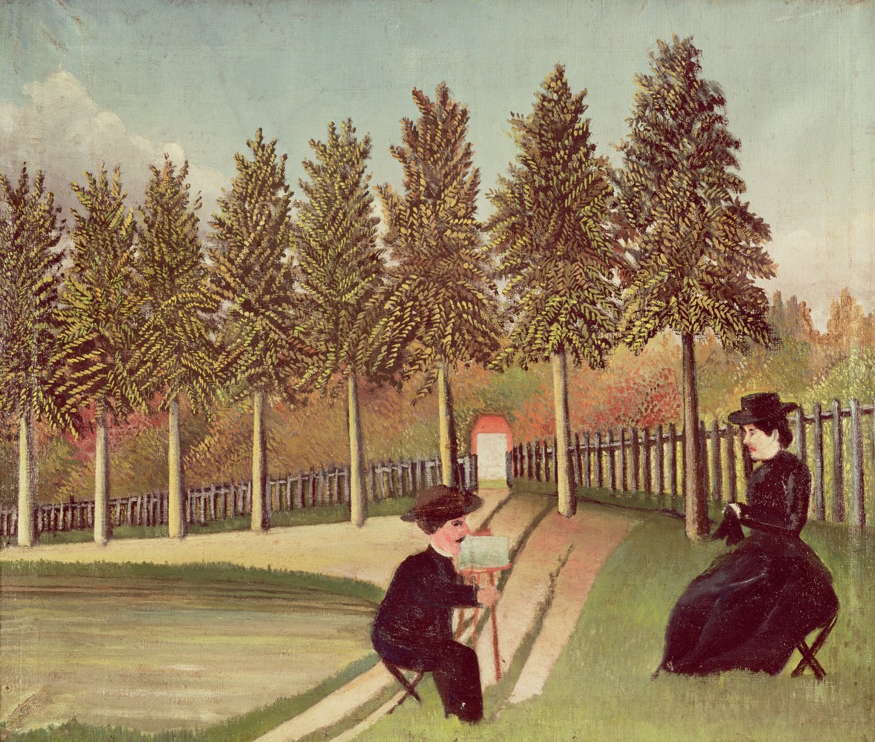 Karısını Resimleyen Sanatçı, 1900-05 by Henri Rousseau