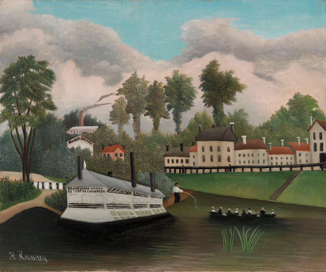 Pont de Charenton Çamaşır Teknesi by Henri Rousseau