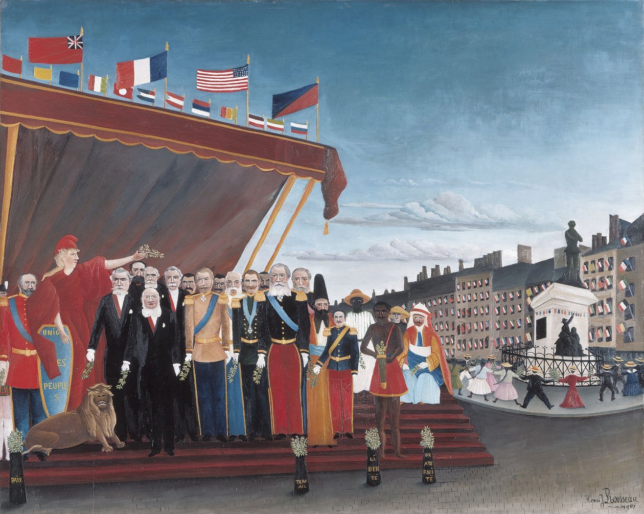 Cumhuriyeti Barış İşareti Olarak Karşılamaya Gelen Yabancı Güçlerin Temsilcileri by Henri Rousseau
