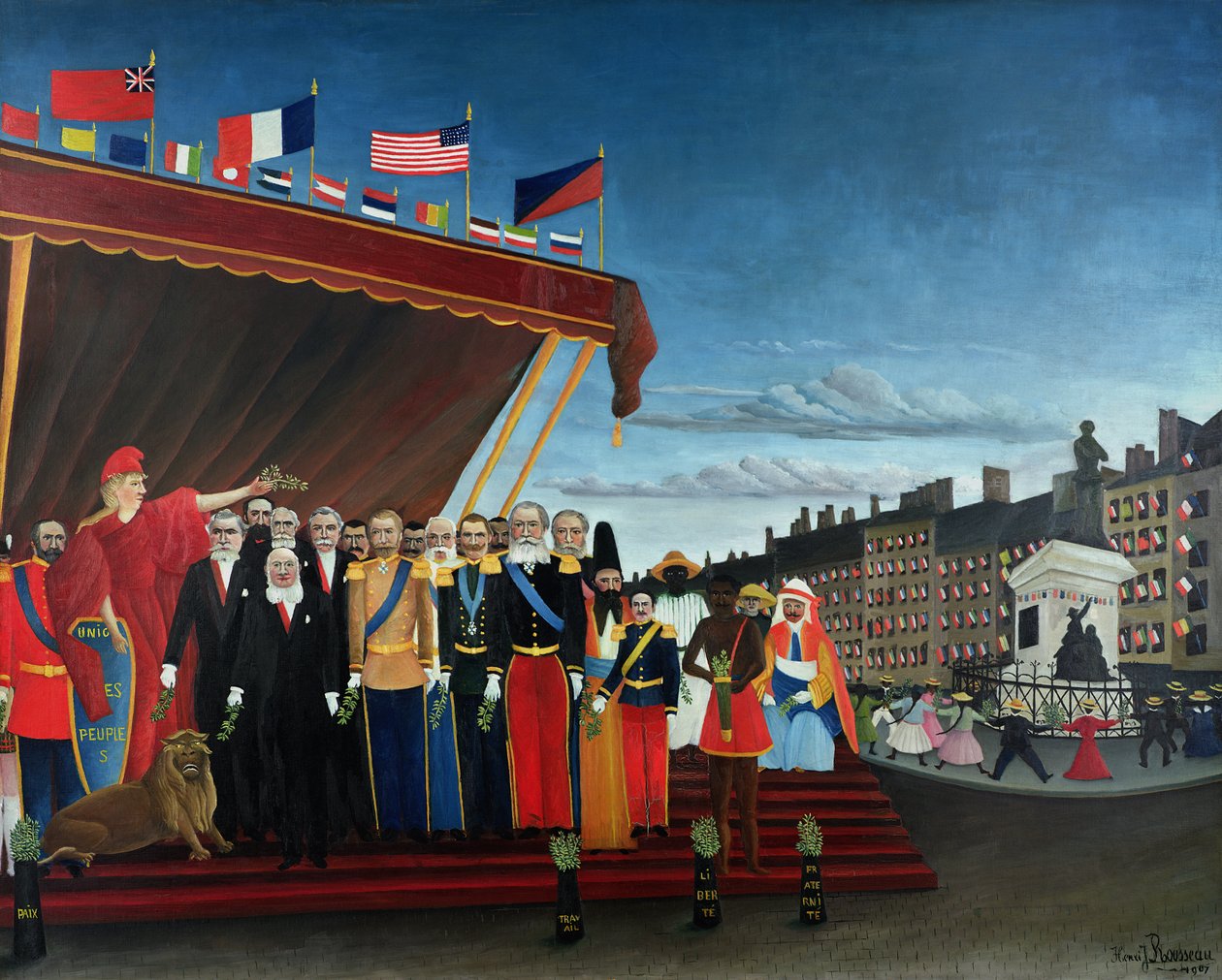 Cumhuriyeti Barış İşareti Olarak Selamlamaya Gelen Yabancı Güçlerin Temsilcileri, 1907 by Henri Rousseau