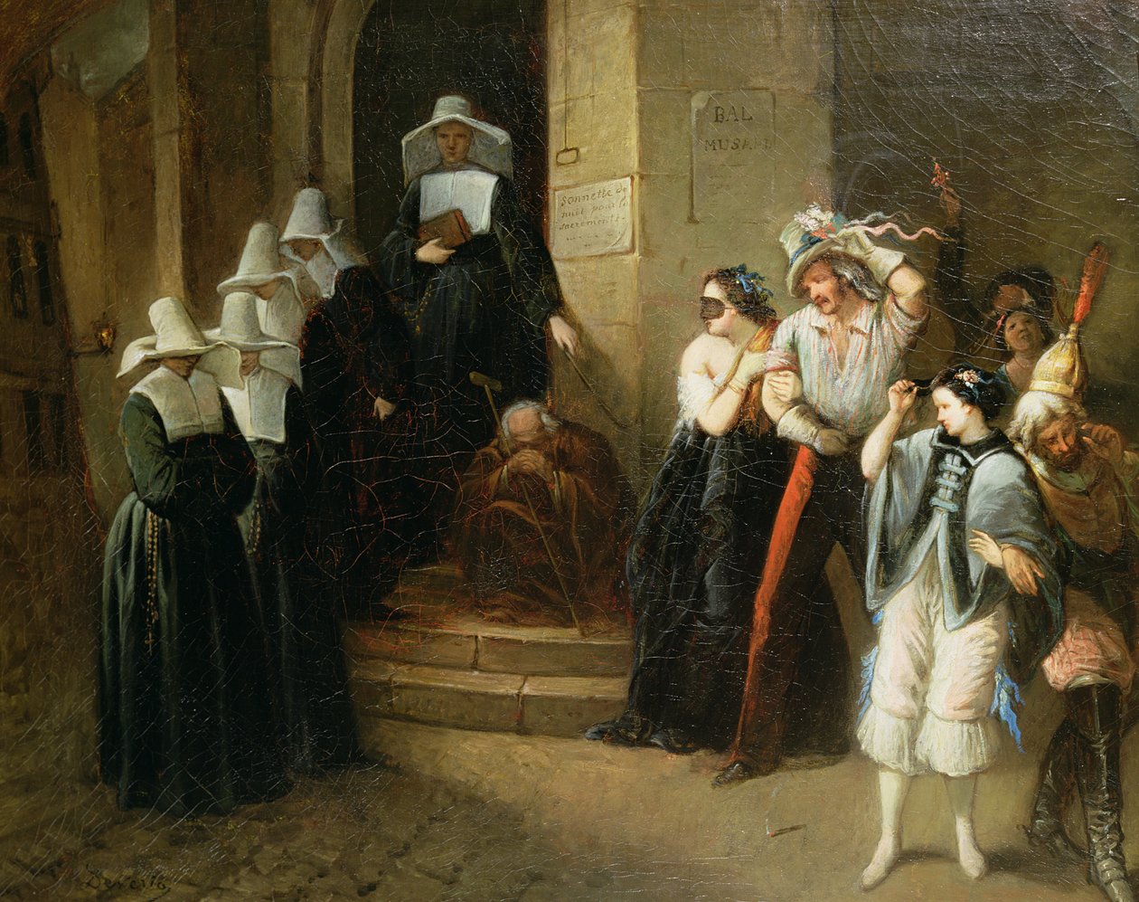 Maskeli Balo, 1870 dolayları by Henri Victor Deveria