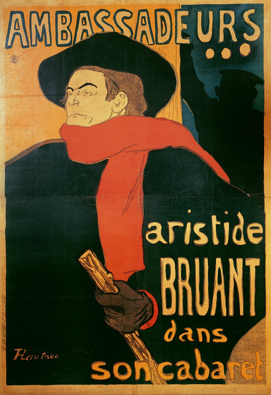 Elçiler: Aristide Bruant, 1892 by Henri de Toulouse Lautrec